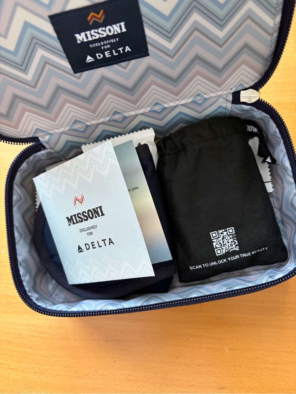 Navy Blue One First Travel Amenity Kit / Zip Cosmetic Case - Picture 4 of 7